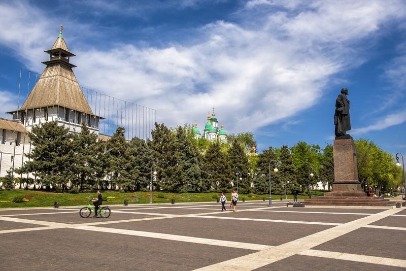 площадь Ленина, вид, Астрахань, кремль, Ленин, памятник,